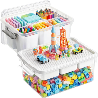 Citylife 17 QT Clear Storage Bins with Lids Plastic Storage Bins