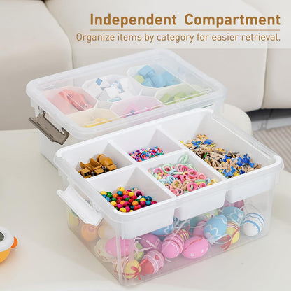 Citylife 17 QT Clear Storage Bins with Lids Plastic Storage Bins