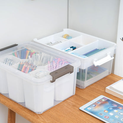 Citylife 17 QT Clear Storage Bins with Lids Plastic Storage Bins