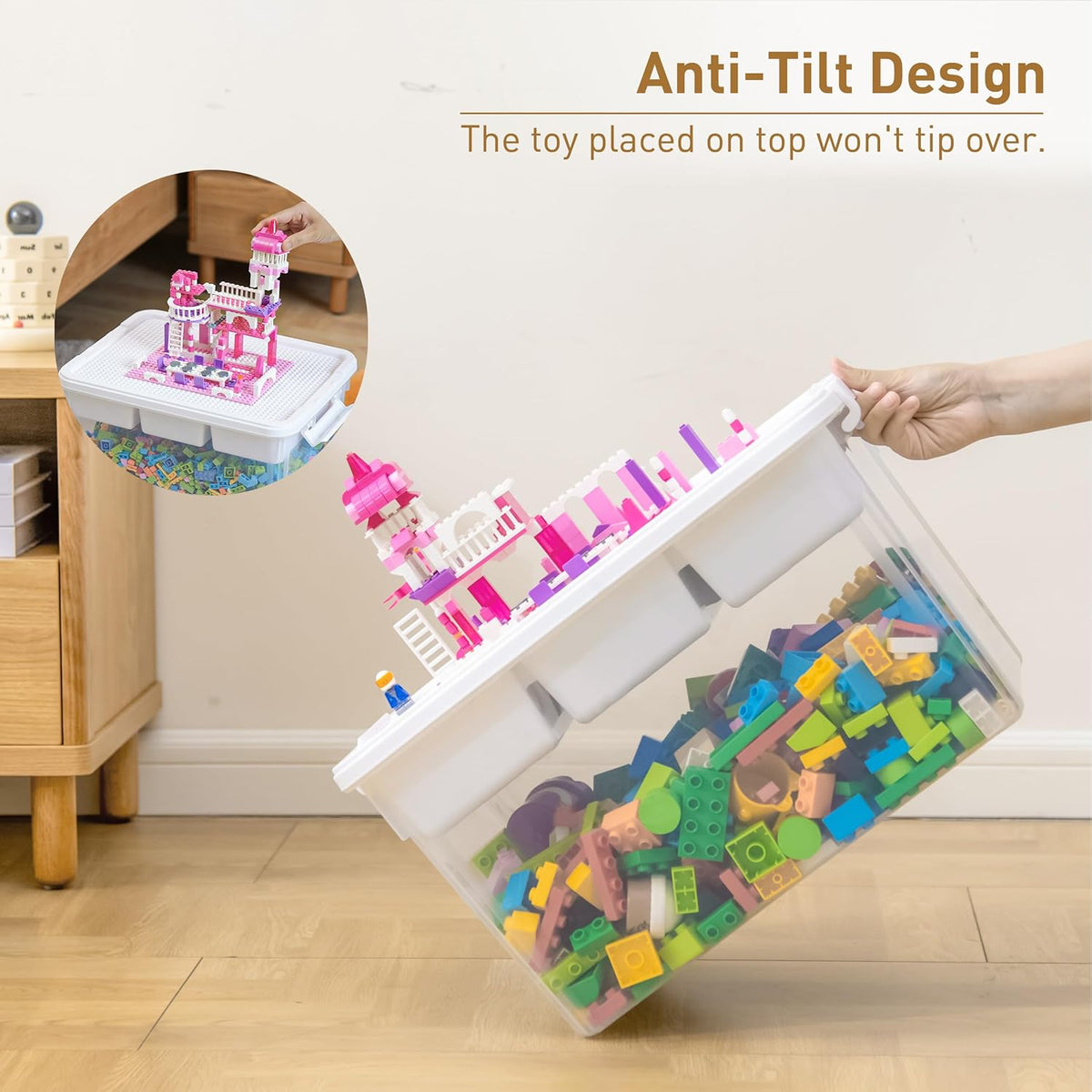 Citylife 17 QT Clear Storage Bins with Lids Plastic Storage Bins
