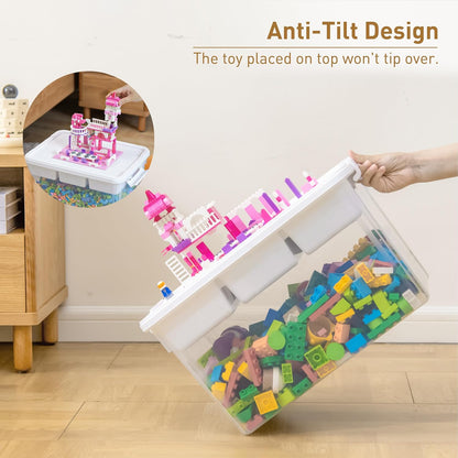 Citylife 17 QT Clear Storage Bins with Lids Plastic Storage Bins