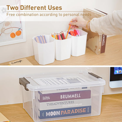 Citylife 17 QT Clear Storage Bins with Lids Plastic Storage Bins