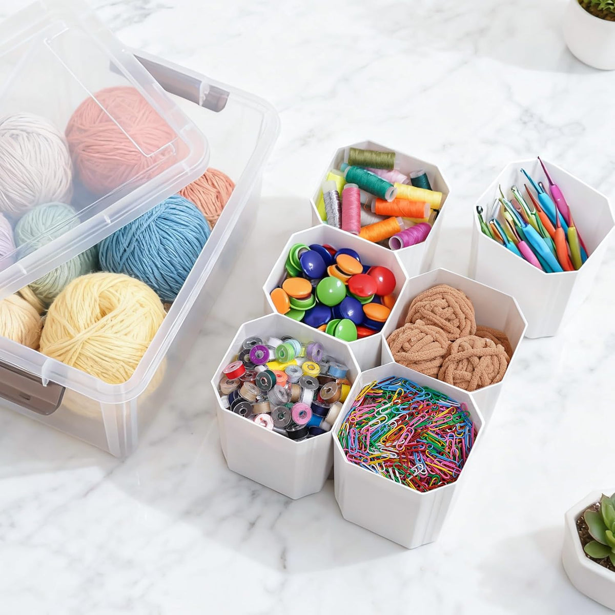 Citylife 17 QT Clear Storage Bins with Lids Plastic Storage Bins