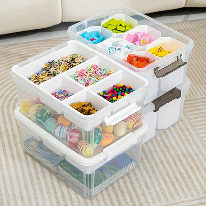 Citylife 17 QT Clear Storage Bins with Lids Plastic Storage Bins