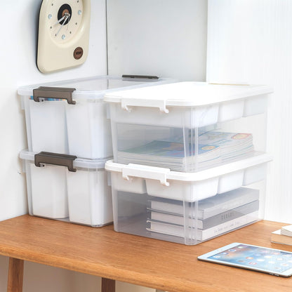 Citylife 17 QT Clear Storage Bins with Lids Plastic Storage Bins