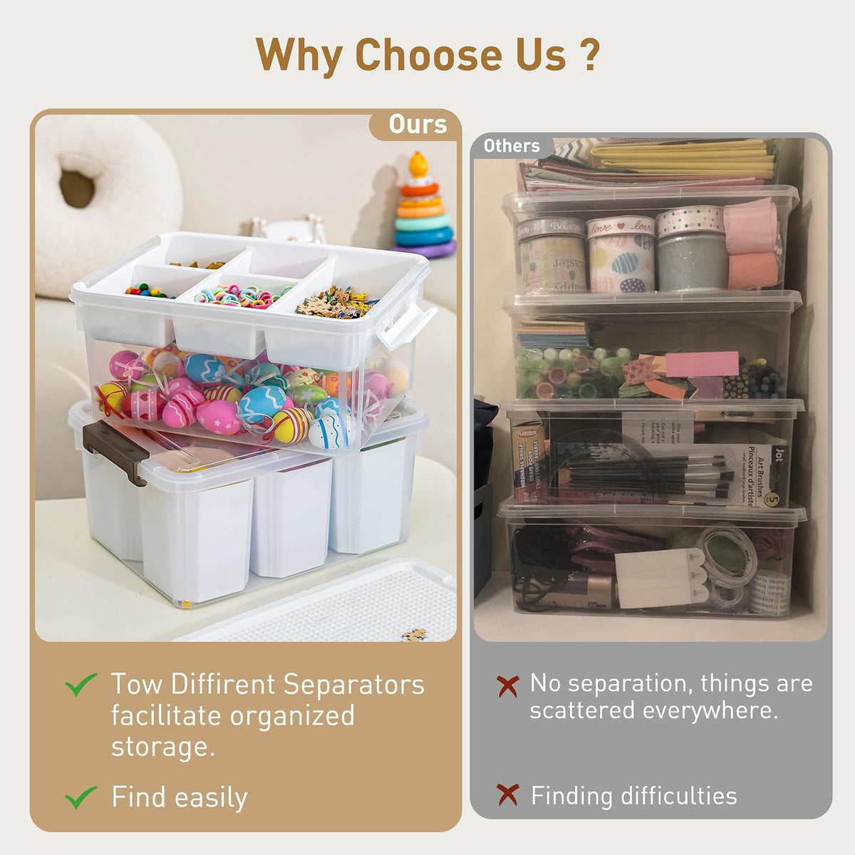 Citylife 17 QT Clear Storage Bins with Lids Plastic Storage Bins