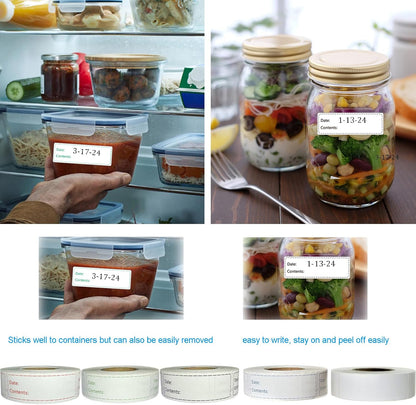 Freezer Labels,1x3 inch for Food containers,Food Labels Quick and Easy to Remove- Easy to Write on(Black)