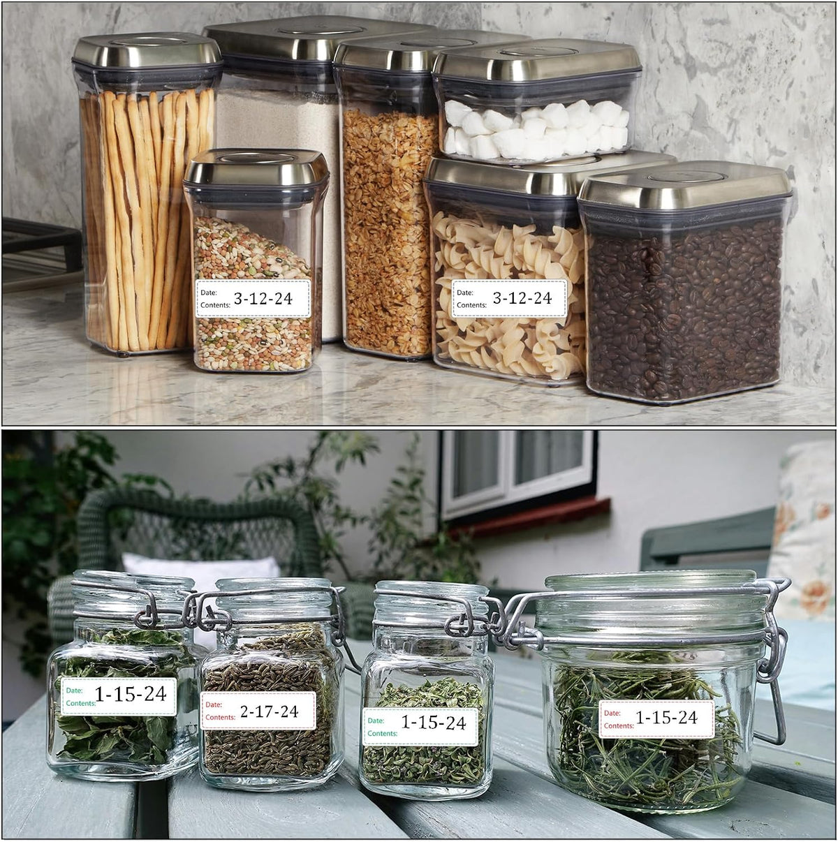 Freezer Labels,1x3 inch for Food containers,Food Labels Quick and Easy to Remove- Easy to Write on(Black)