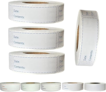 Freezer Labels,1x3 inch for Food containers,Food Labels Quick and Easy to Remove- Easy to Write on(Black)