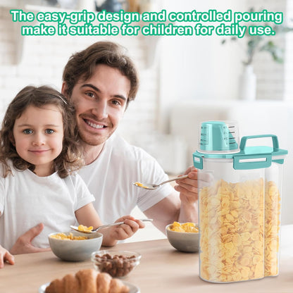 Airtight Rice Container 10 Lbs, Cereal Dispenser, Pet Cat Dog Food Storage Container, Plastic Kitchen Pantry Food Storage Holder with Cup -Dark Grey
