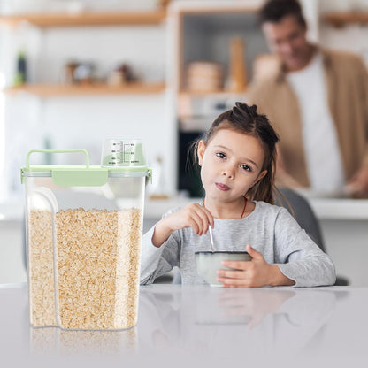 Airtight Rice Container 10 Lbs, Cereal Dispenser, Pet Cat Dog Food Storage Container, Plastic Kitchen Pantry Food Storage Holder with Cup -Dark Grey