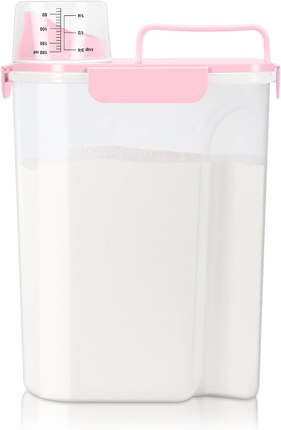 Airtight Rice Container 10 Lbs, Cereal Dispenser, Pet Cat Dog Food Storage Container, Plastic Kitchen Pantry Food Storage Holder with Cup -Dark Grey