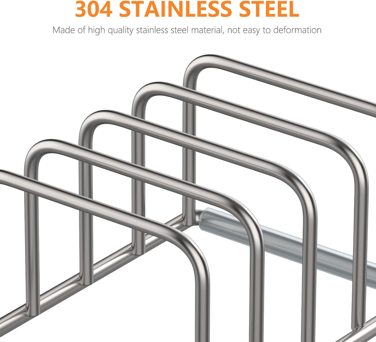 Cutting Board Organizer Stand Holder,304 Stainless Steel Chopping Board Holder,Pot Pan Lid Holder Rack kitchen Shelf Bakeware,Cookie Sheets Organizer (1.0 Inch Width Slots)