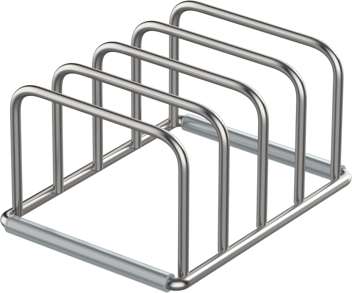Cutting Board Organizer Stand Holder,304 Stainless Steel Chopping Board Holder,Pot Pan Lid Holder Rack kitchen Shelf Bakeware,Cookie Sheets Organizer (1.0 Inch Width Slots)