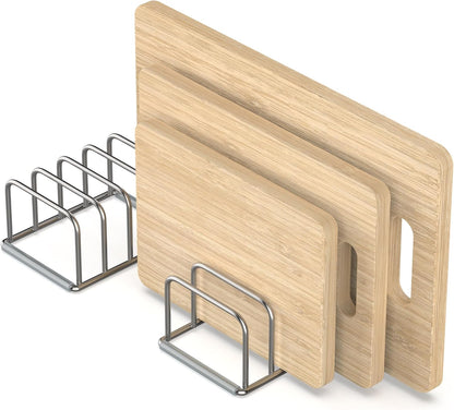 Cutting Board Organizer Stand Holder,304 Stainless Steel Chopping Board Holder,Pot Pan Lid Holder Rack kitchen Shelf Bakeware,Cookie Sheets Organizer (1.0 Inch Width Slots)