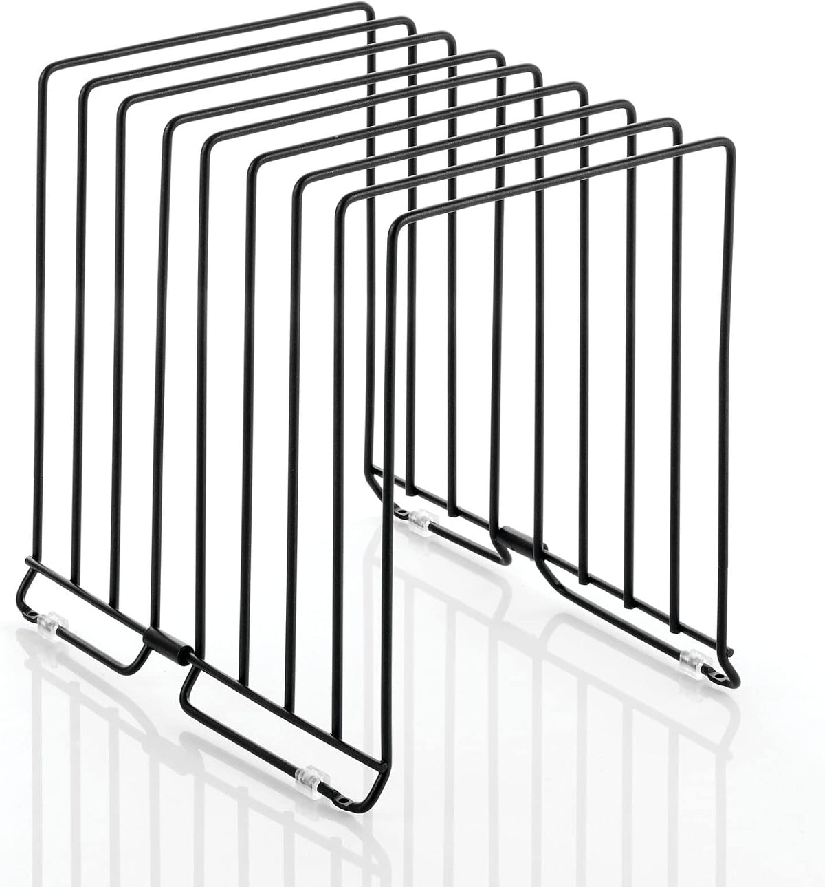 Large Metal Wire Organizer Rack for Kitchen Cabinet, Pantry, Shelves - Holder with 8 Slots for Baking Sheets, Skillets, Frying Pans, Pots, Lids, Cutting Boards, and Appliances - Black