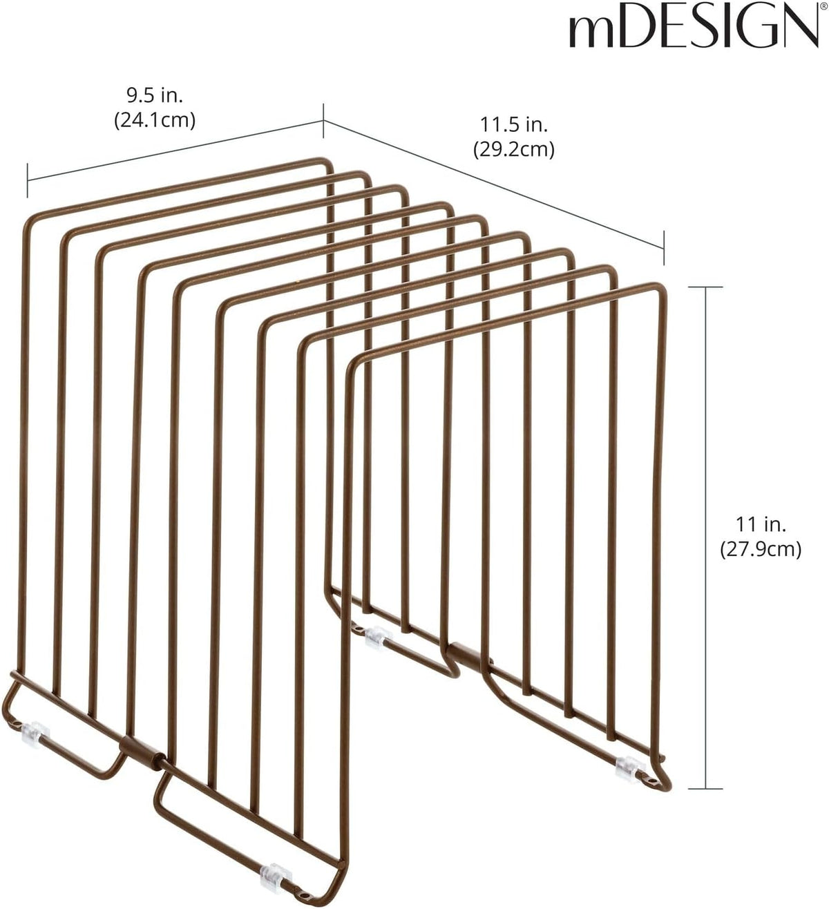 Large Metal Wire Organizer Rack for Kitchen Cabinet, Pantry, Shelves - Holder with 8 Slots for Baking Sheets, Skillets, Frying Pans, Pots, Lids, Cutting Boards, and Appliances - Black