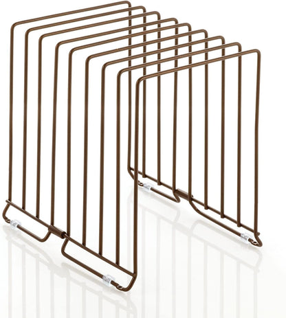 Large Metal Wire Organizer Rack for Kitchen Cabinet, Pantry, Shelves - Holder with 8 Slots for Baking Sheets, Skillets, Frying Pans, Pots, Lids, Cutting Boards, and Appliances - Black