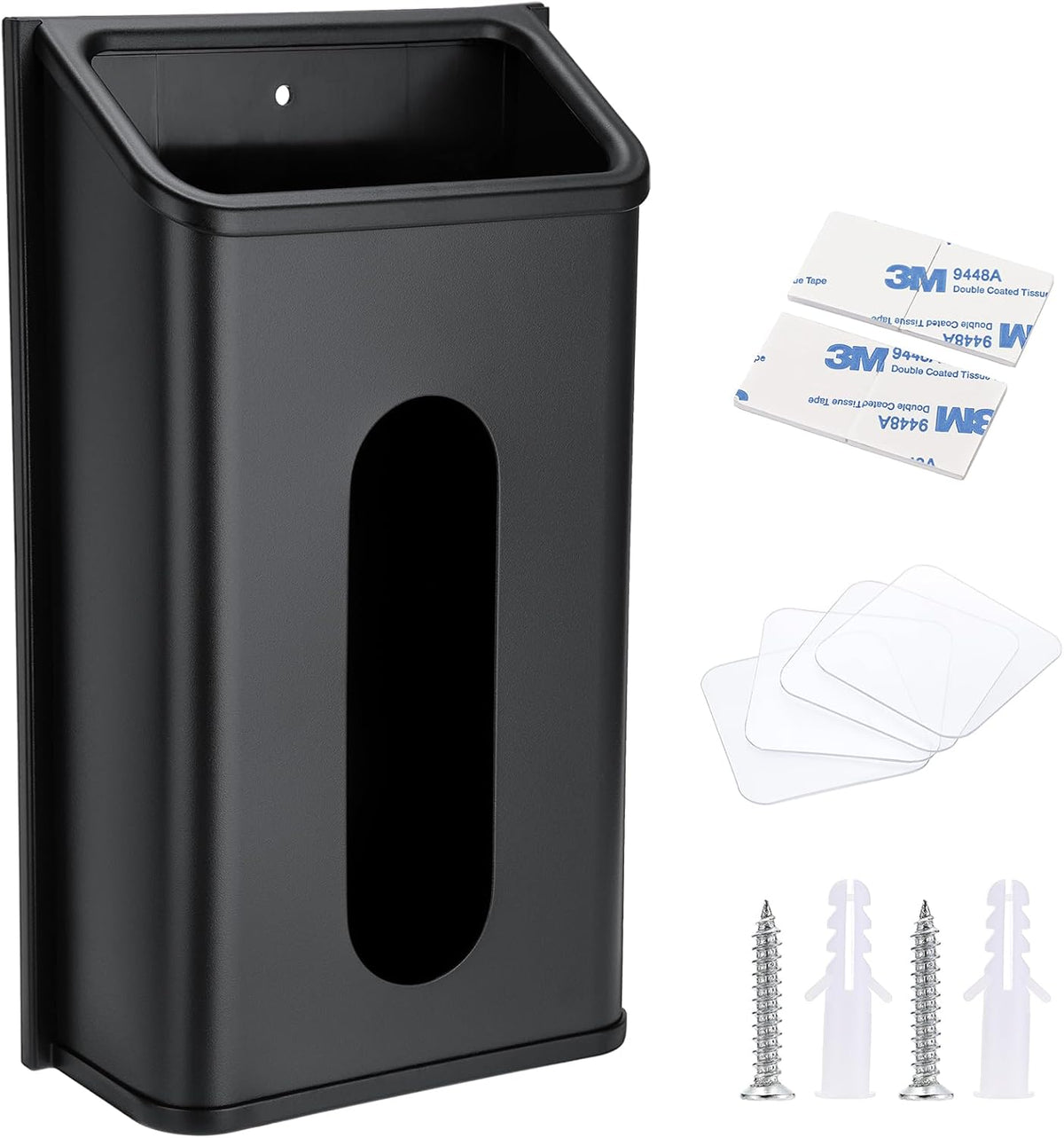 Grocery Bag Dispenser Wall Mount Stainless Steel Bag Dispenser for Plastic Bags Sturdy Grocery Bag Holder with Screws Adhesives Decorative Plastic Bag Holder for Kitchen Pantry Cabinet