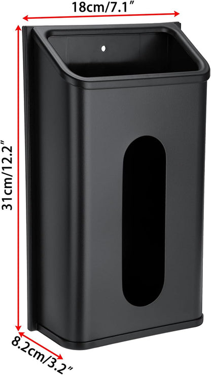Grocery Bag Dispenser Wall Mount Stainless Steel Bag Dispenser for Plastic Bags Sturdy Grocery Bag Holder with Screws Adhesives Decorative Plastic Bag Holder for Kitchen Pantry Cabinet