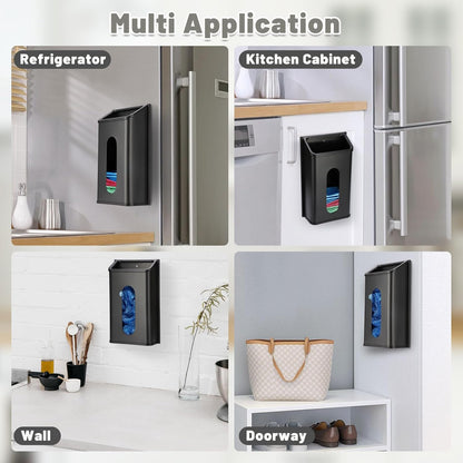 Grocery Bag Dispenser Wall Mount Stainless Steel Bag Dispenser for Plastic Bags Sturdy Grocery Bag Holder with Screws Adhesives Decorative Plastic Bag Holder for Kitchen Pantry Cabinet