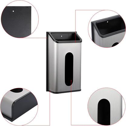 Grocery Bag Dispenser Wall Mount Stainless Steel Bag Dispenser for Plastic Bags Sturdy Grocery Bag Holder with Screws Adhesives Decorative Plastic Bag Holder for Kitchen Pantry Cabinet