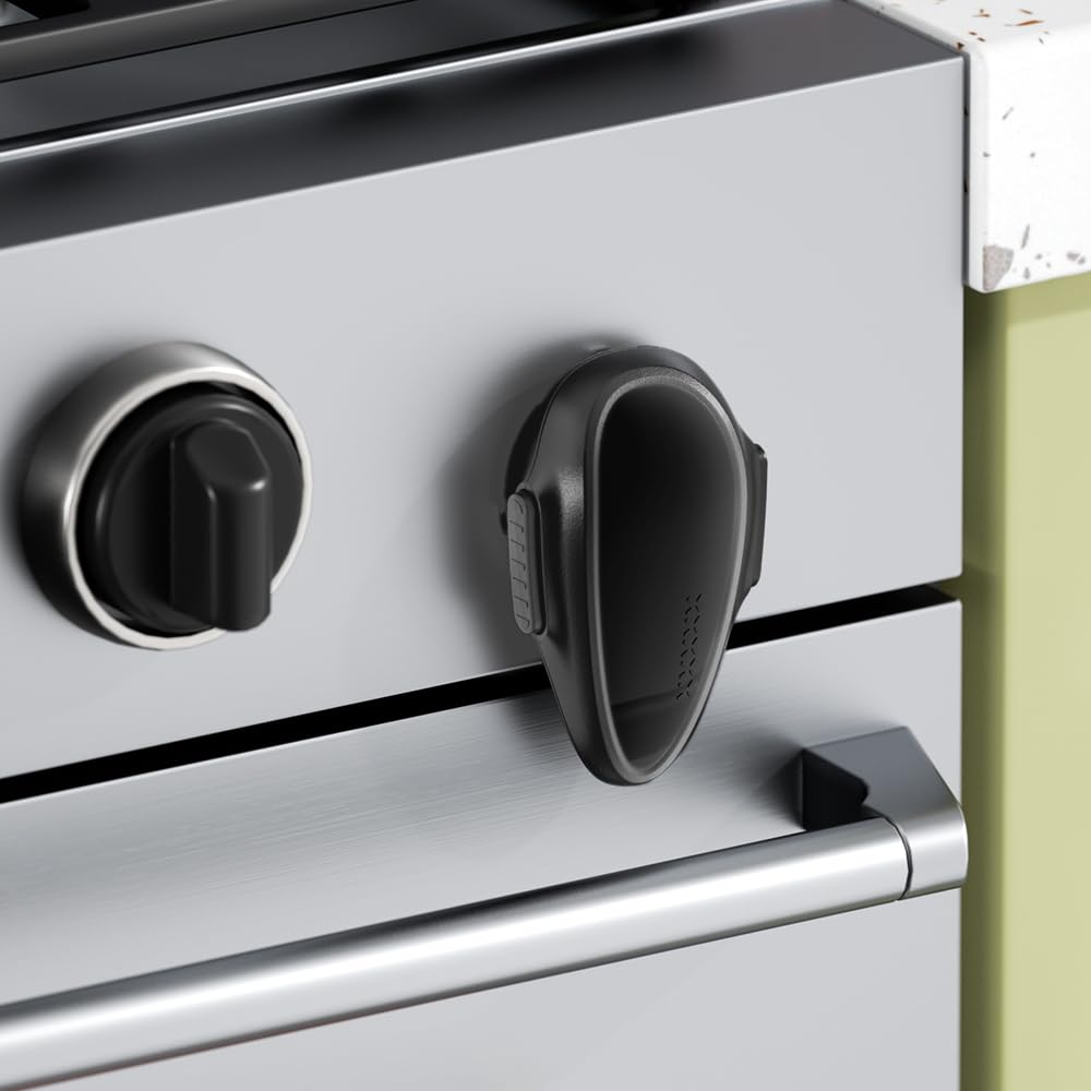 1 PC Child Safety Oven Door Lock, Childproof Oven Front Lock, Heat-Resistant Material, Durable & Easy to Install (Black)