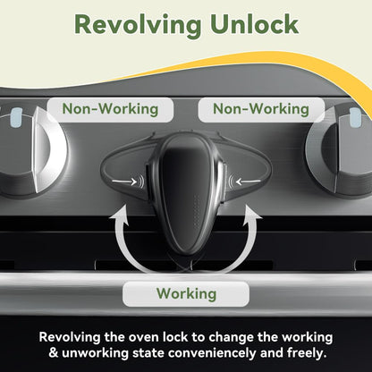 1 PC Child Safety Oven Door Lock, Childproof Oven Front Lock, Heat-Resistant Material, Durable & Easy to Install (Black)