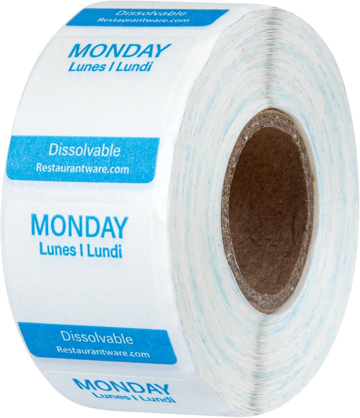 RW Smart 1 Inch x 1 Inch Food Rotation Labels 3500 Dissolvable Food Safety Labels - Premium Trilingual Paper Day Of The Week Labels For Food Storage Or Prep Weekly