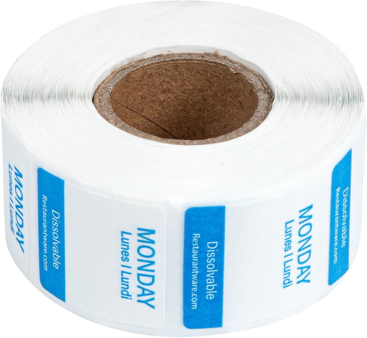 RW Smart 1 Inch x 1 Inch Food Rotation Labels 3500 Dissolvable Food Safety Labels - Premium Trilingual Paper Day Of The Week Labels For Food Storage Or Prep Weekly