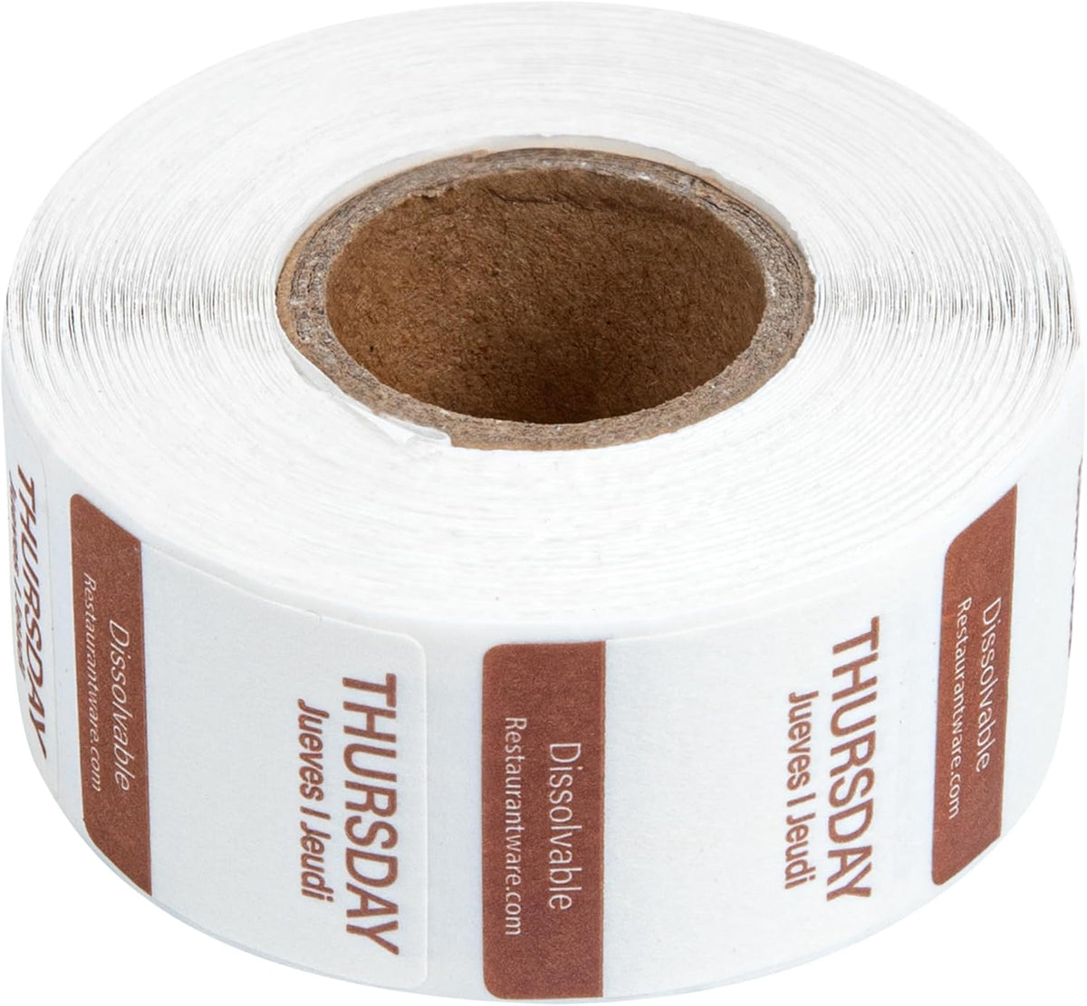 RW Smart 1 Inch x 1 Inch Food Rotation Labels 3500 Dissolvable Food Safety Labels - Premium Trilingual Paper Day Of The Week Labels For Food Storage Or Prep Weekly
