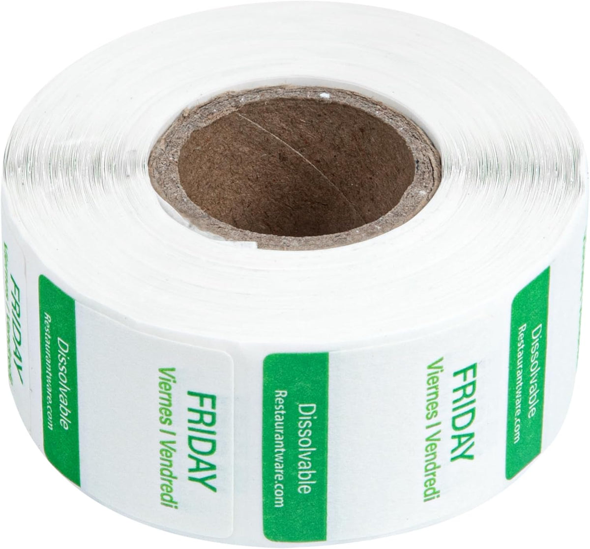 RW Smart 1 Inch x 1 Inch Food Rotation Labels 3500 Dissolvable Food Safety Labels - Premium Trilingual Paper Day Of The Week Labels For Food Storage Or Prep Weekly