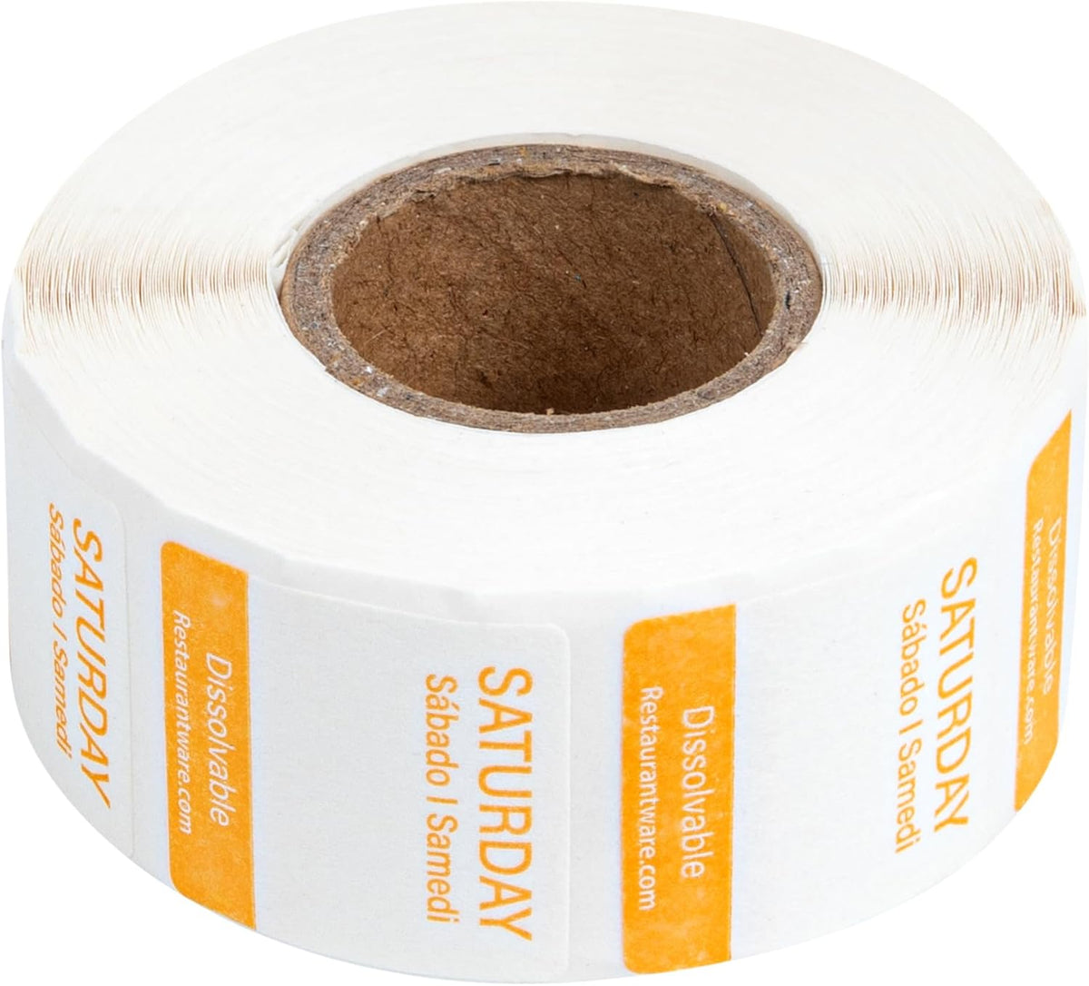 RW Smart 1 Inch x 1 Inch Food Rotation Labels 3500 Dissolvable Food Safety Labels - Premium Trilingual Paper Day Of The Week Labels For Food Storage Or Prep Weekly