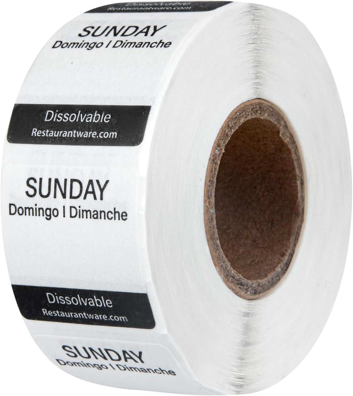 RW Smart 1 Inch x 1 Inch Food Rotation Labels 3500 Dissolvable Food Safety Labels - Premium Trilingual Paper Day Of The Week Labels For Food Storage Or Prep Weekly