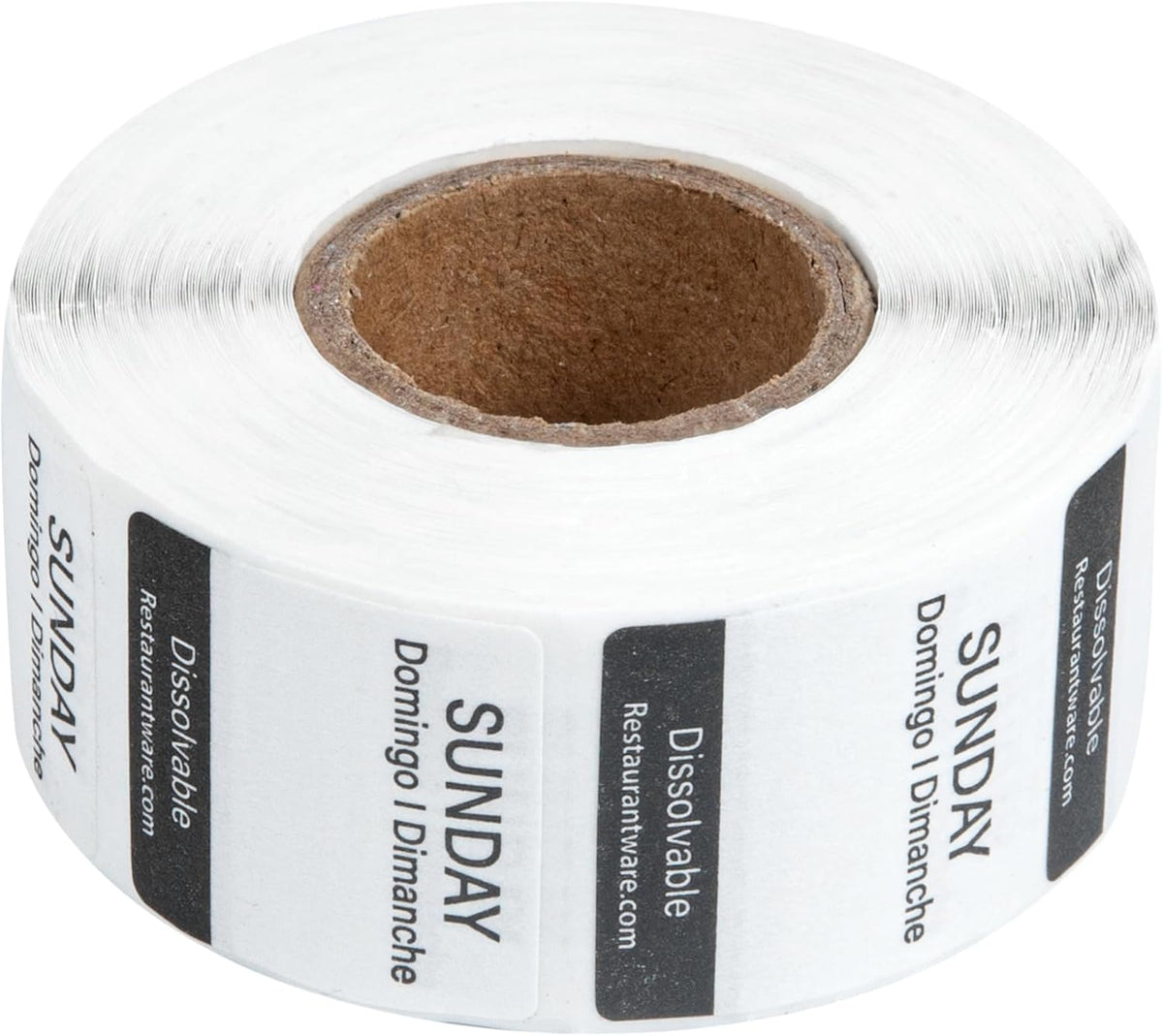 RW Smart 1 Inch x 1 Inch Food Rotation Labels 3500 Dissolvable Food Safety Labels - Premium Trilingual Paper Day Of The Week Labels For Food Storage Or Prep Weekly