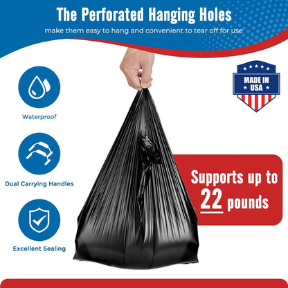Plastic Bags Thank You Shopping Grocery T-Shirt Bag with Handles | 11.5 x 6.5 x 21" Take Out, To Go, Retail, Restaurants, Store Bags for Small Business in Bulk White (Made in USA)