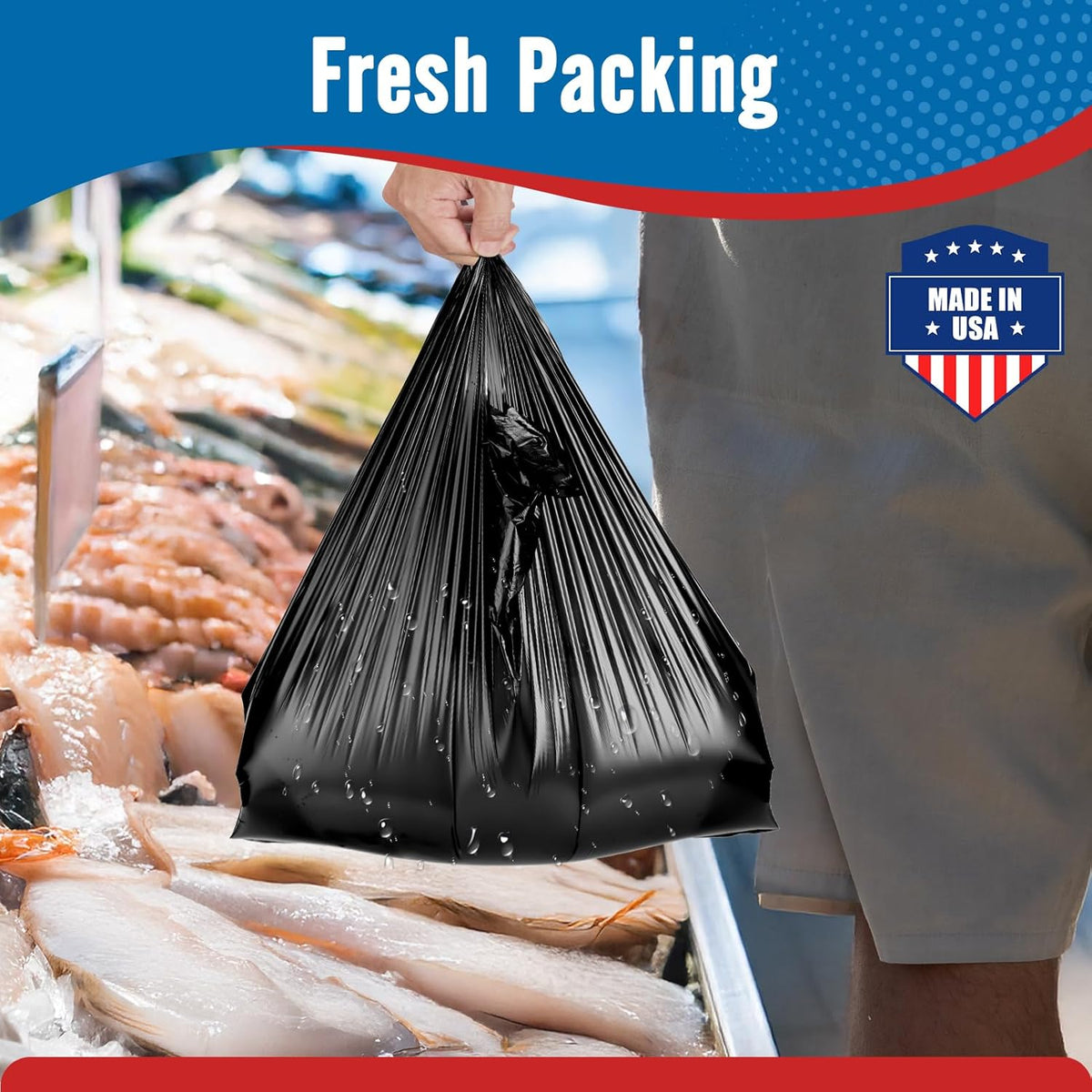 Plastic Bags Thank You Shopping Grocery T-Shirt Bag with Handles | 11.5 x 6.5 x 21" Take Out, To Go, Retail, Restaurants, Store Bags for Small Business in Bulk White (Made in USA)