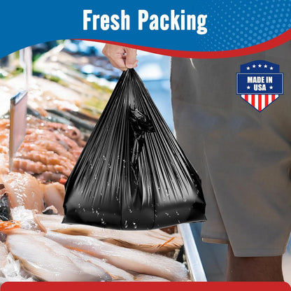 Plastic Bags Thank You Shopping Grocery T-Shirt Bag with Handles | 11.5 x 6.5 x 21" Take Out, To Go, Retail, Restaurants, Store Bags for Small Business in Bulk White (Made in USA)