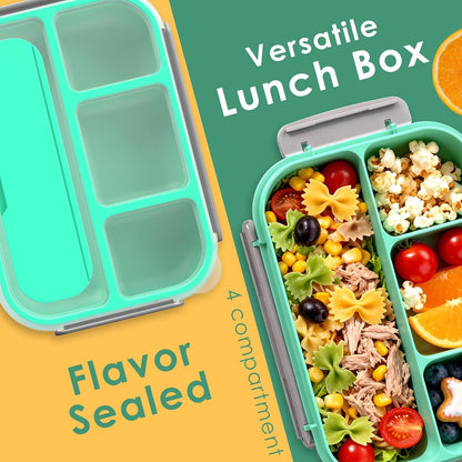 Large Capacity Bento Box for Adult, 1700ML 3 Compartments Lunch Box with Utensil, Airtight Food Container with Lids for Meal Prep, Microwave/Dishwasher/Freezer Safe, On the Go (Dark Blue)