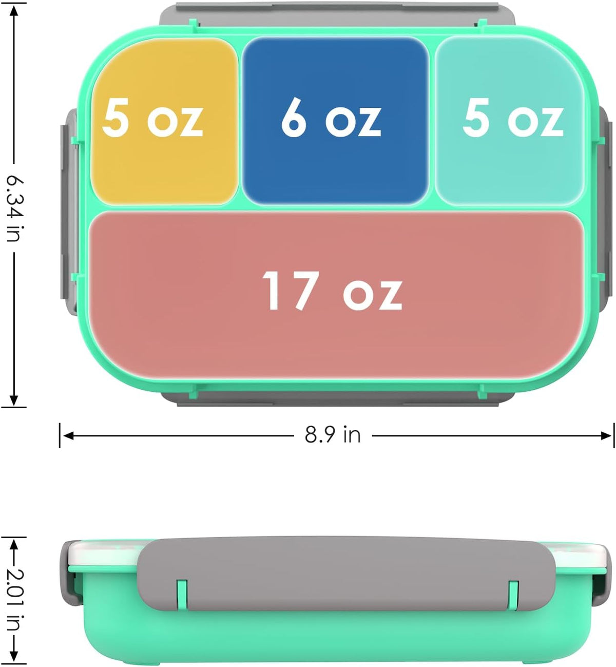 Large Capacity Bento Box for Adult, 1700ML 3 Compartments Lunch Box with Utensil, Airtight Food Container with Lids for Meal Prep, Microwave/Dishwasher/Freezer Safe, On the Go (Dark Blue)