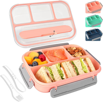 Large Capacity Bento Box for Adult, 1700ML 3 Compartments Lunch Box with Utensil, Airtight Food Container with Lids for Meal Prep, Microwave/Dishwasher/Freezer Safe, On the Go (Dark Blue)