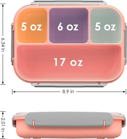 Large Capacity Bento Box for Adult, 1700ML 3 Compartments Lunch Box with Utensil, Airtight Food Container with Lids for Meal Prep, Microwave/Dishwasher/Freezer Safe, On the Go (Dark Blue)