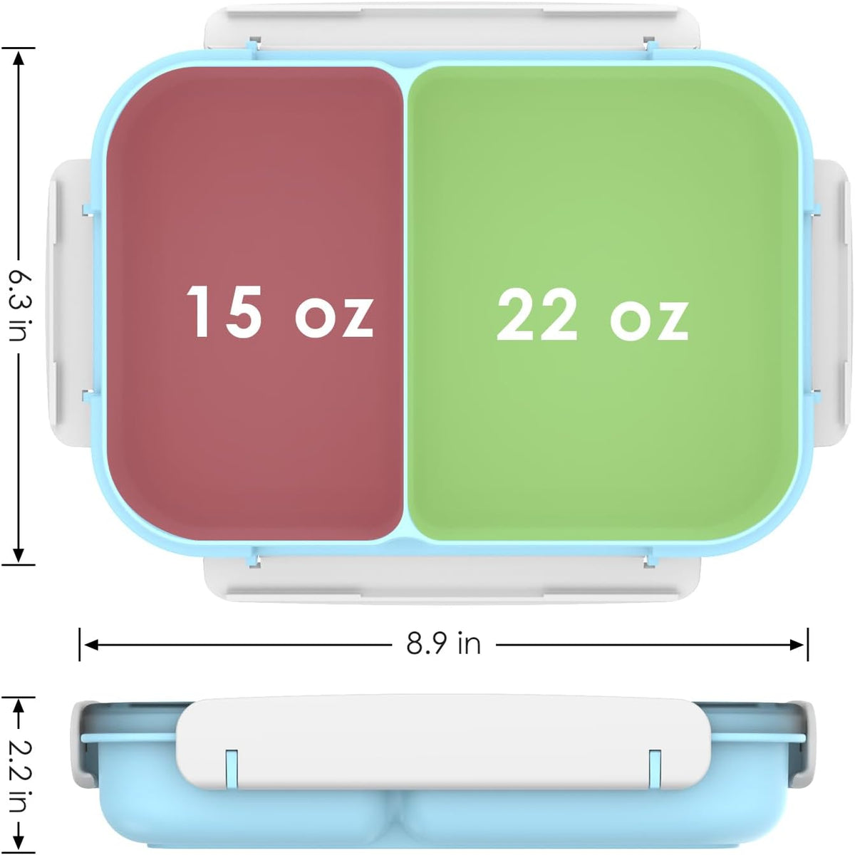 Large Capacity Bento Box for Adult, 1700ML 3 Compartments Lunch Box with Utensil, Airtight Food Container with Lids for Meal Prep, Microwave/Dishwasher/Freezer Safe, On the Go (Dark Blue)