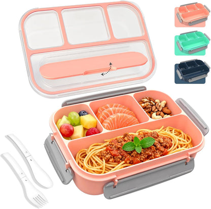 Large Capacity Bento Box for Adult, 1700ML 3 Compartments Lunch Box with Utensil, Airtight Food Container with Lids for Meal Prep, Microwave/Dishwasher/Freezer Safe, On the Go (Dark Blue)