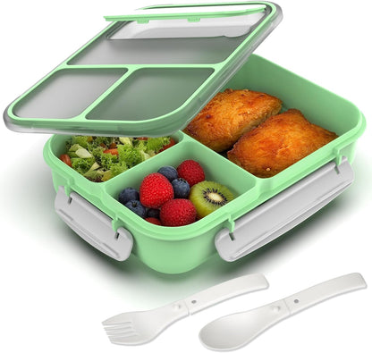 Large Capacity Bento Box for Adult, 1700ML 3 Compartments Lunch Box with Utensil, Airtight Food Container with Lids for Meal Prep, Microwave/Dishwasher/Freezer Safe, On the Go (Dark Blue)