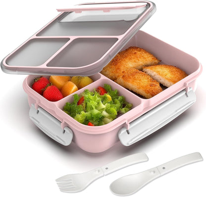 Large Capacity Bento Box for Adult, 1700ML 3 Compartments Lunch Box with Utensil, Airtight Food Container with Lids for Meal Prep, Microwave/Dishwasher/Freezer Safe, On the Go (Dark Blue)