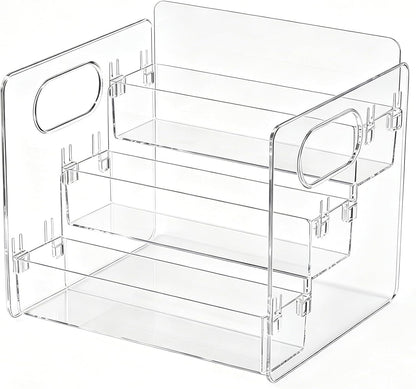 3-Tier Acrylic Spice Rack for Spice, Condiment Jars & Vitamin Bottles | Multipurpose Spice Rack for Cabinets & Countertops, Stores Spice Jars, Baking Goods & Pill Bottles, Clear View Quick Access