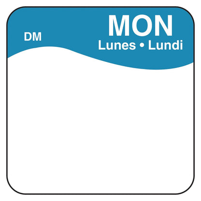 DayMark Day of The Week 1" x 1" Dissolvable Label, MON (Roll of 500)