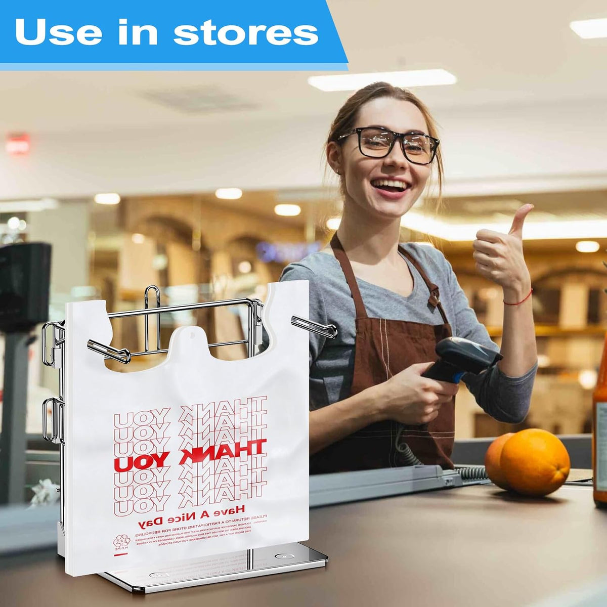 Grocery Bag Holder - Plastic bag Organizer, Detachable Metal Shopping Bag Holder for Grocery Store & Business, Kitchen, Garage