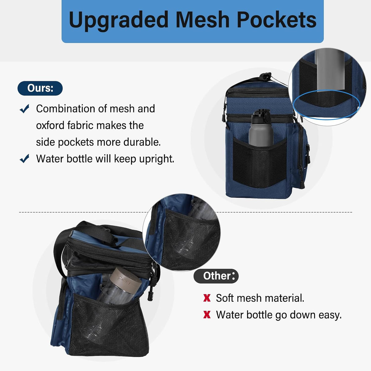 Tactical Expandable Lunch Box Men 2 Layer Cooler Bag 20 Cans Black